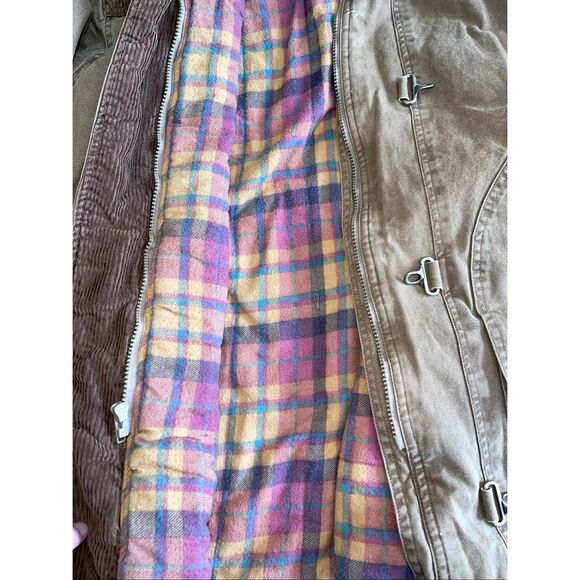 Vintage Spencer Douglas barn chore coat tan canvas with flannel lining size Smal - Picture 4 of 10